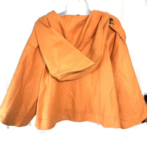 Linen Cropped Hoodie Peacoat/Trench NWOT Size SR - Picture 2 of 16
